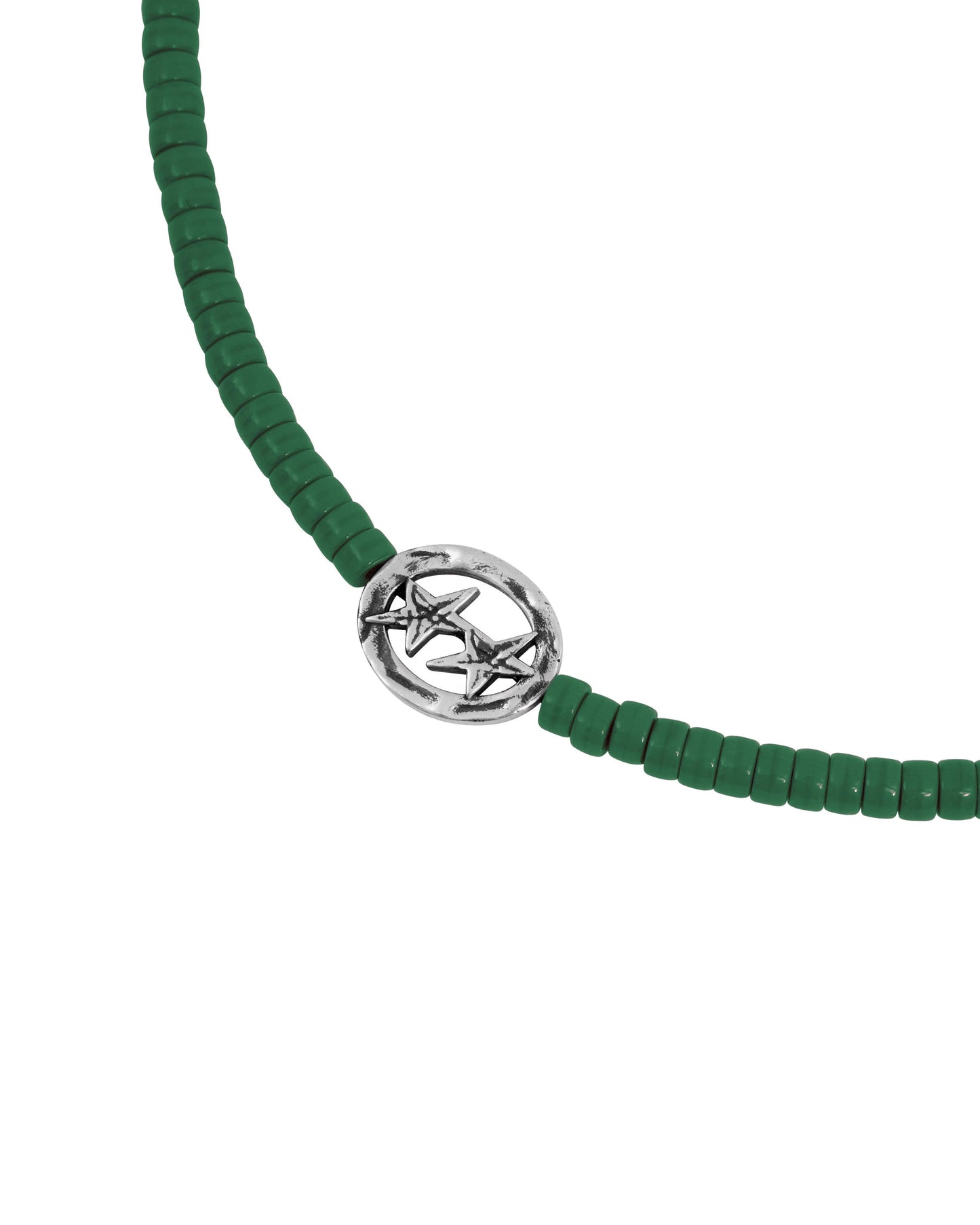 Green Beaded Superstar Necklace