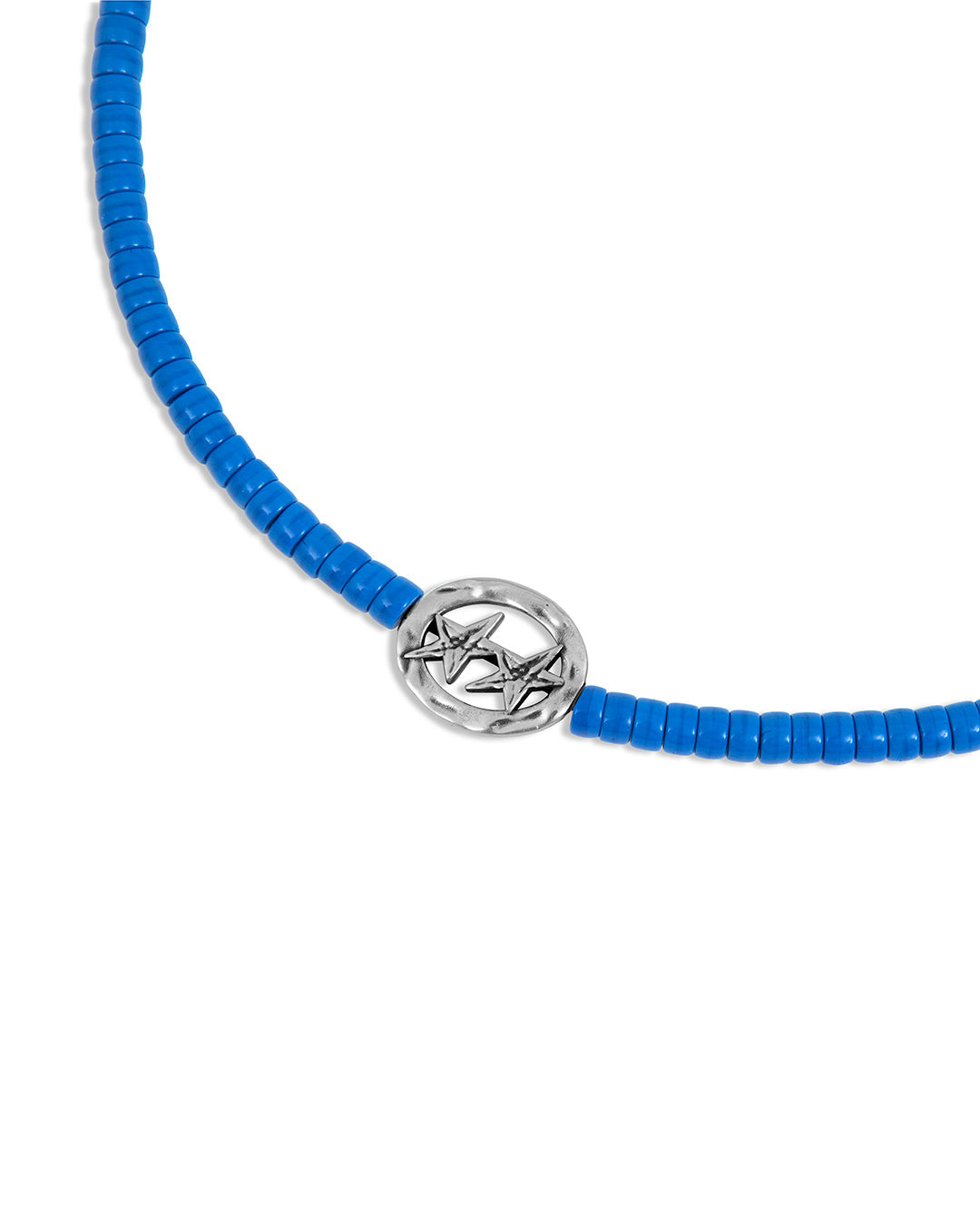 Blue Beaded Superstar Necklace