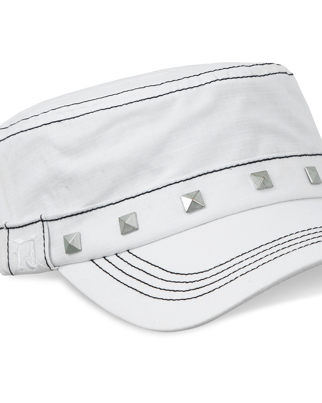 Studded White Guerrilla Cap