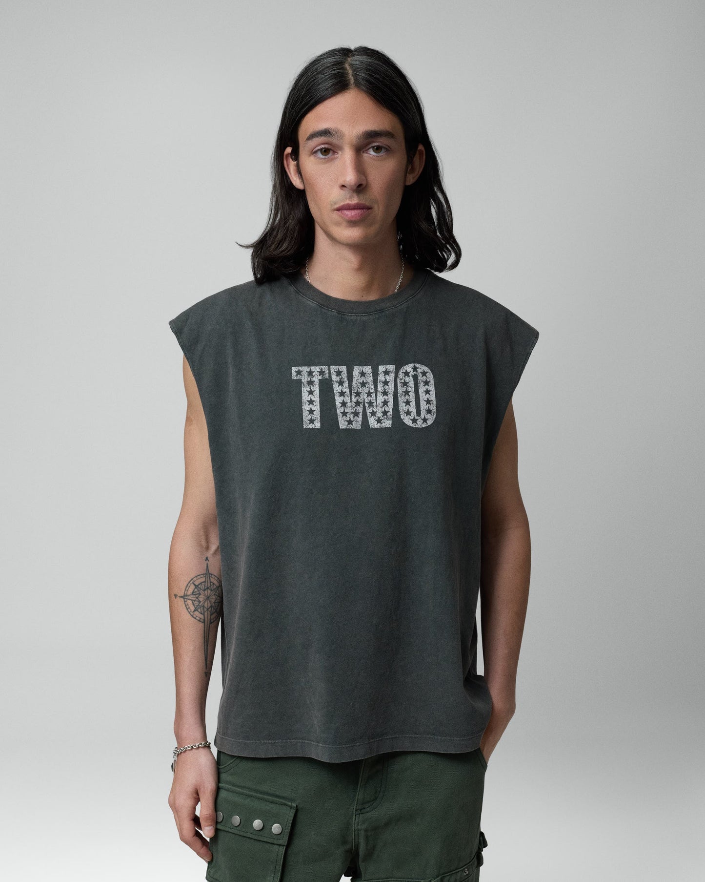 TWO-JEYS Sleeveless Tee Ash