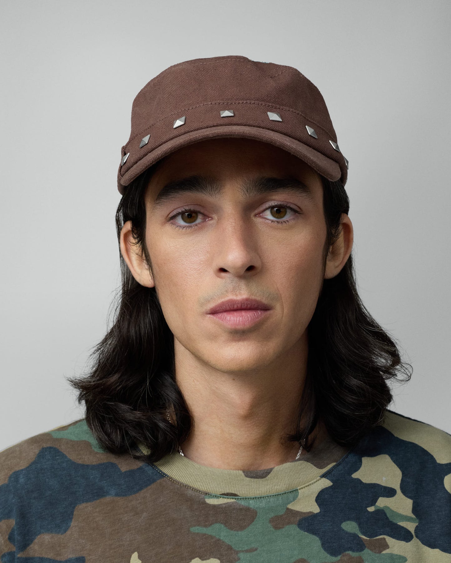 Studded Brown Guerrilla Cap