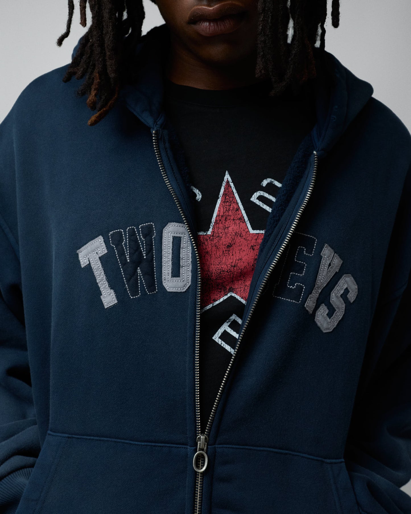 Vintage Varsity Zipper Navy