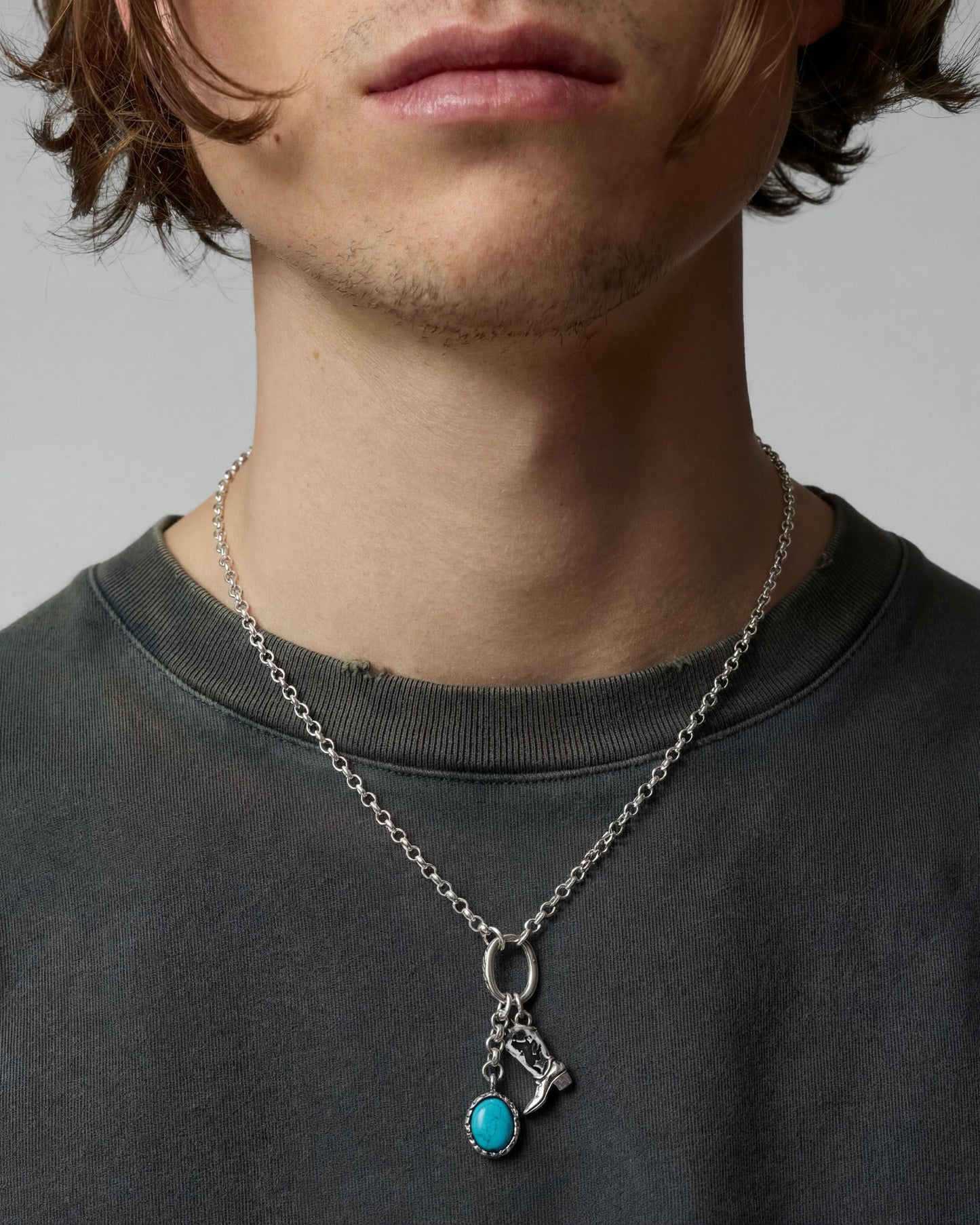 Turquoise Boot Necklace