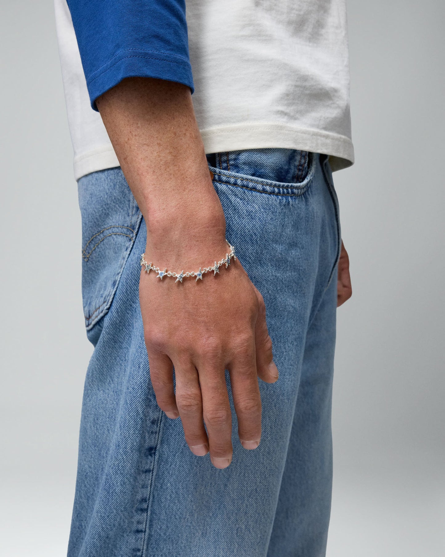 Organic Blue Stone Star Bracelet