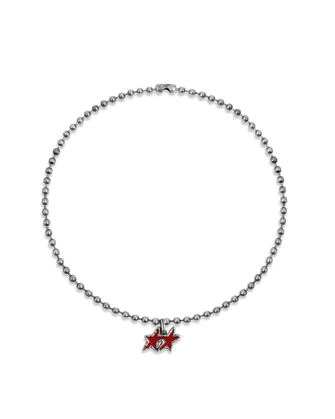 Red Melted Stars Ball Necklace
