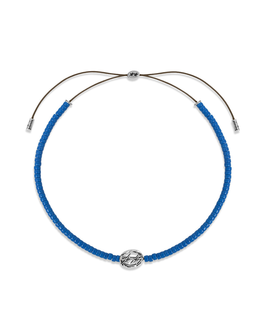 Blue Beaded Superstar Necklace