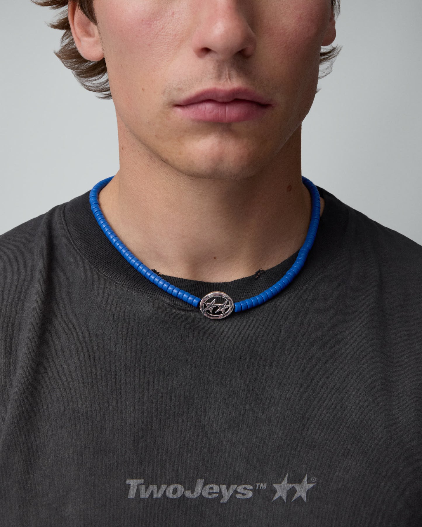 Blue Beaded Superstar Necklace