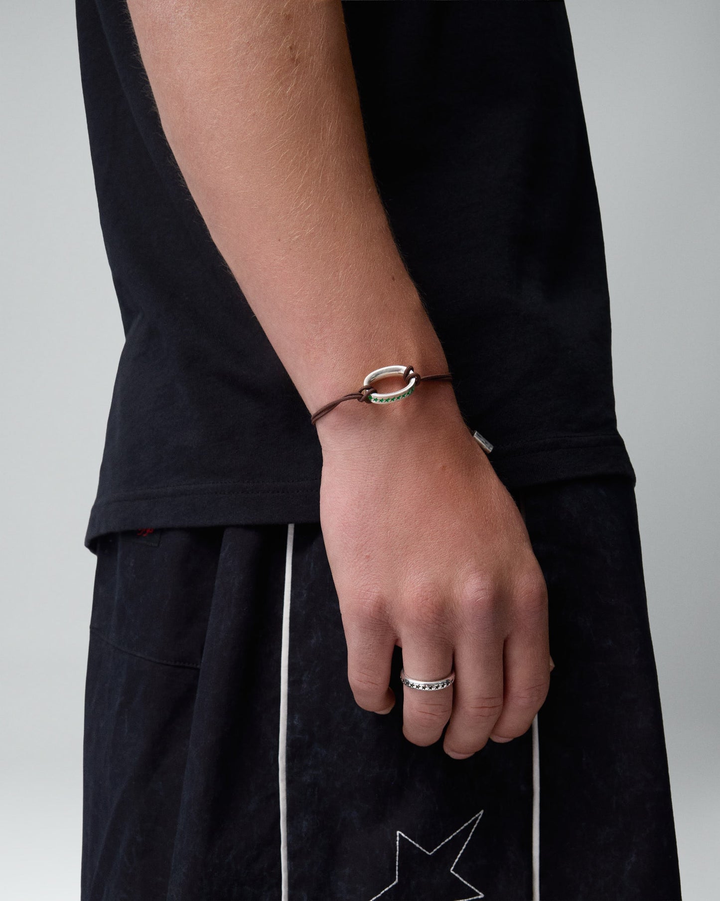 Green Knotted Link Bracelet L