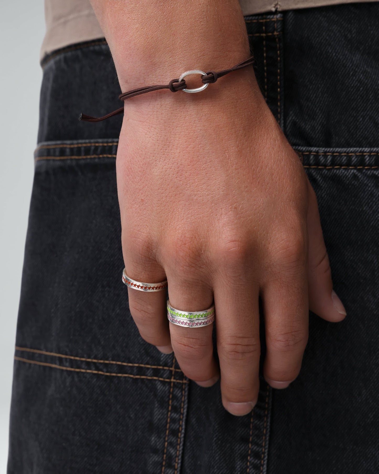 Red Enameled Starline Ring