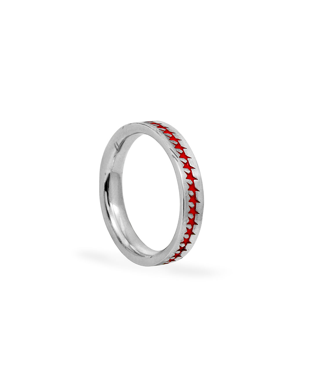Red Enameled Starline Ring