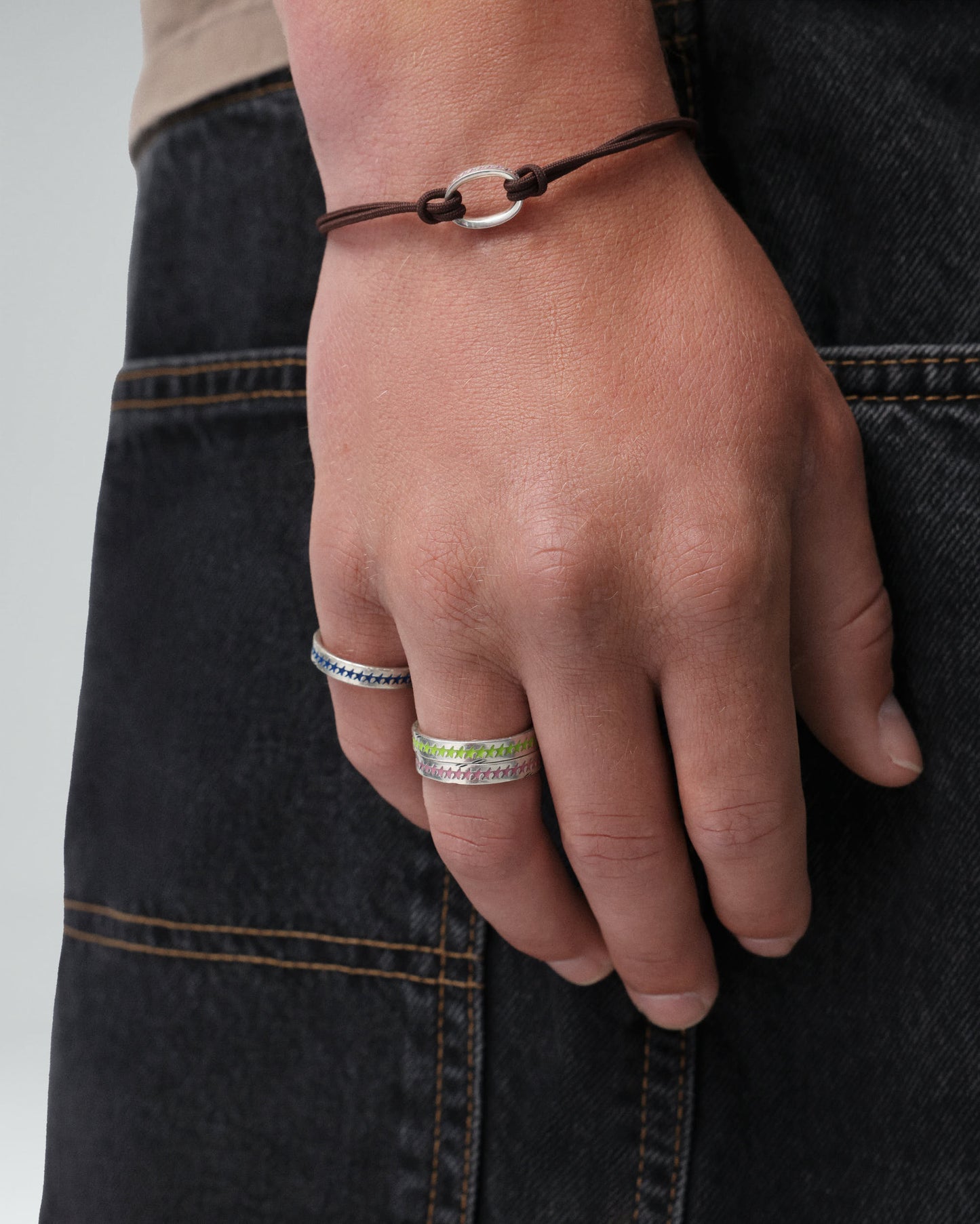 Green Enameled Starline Ring