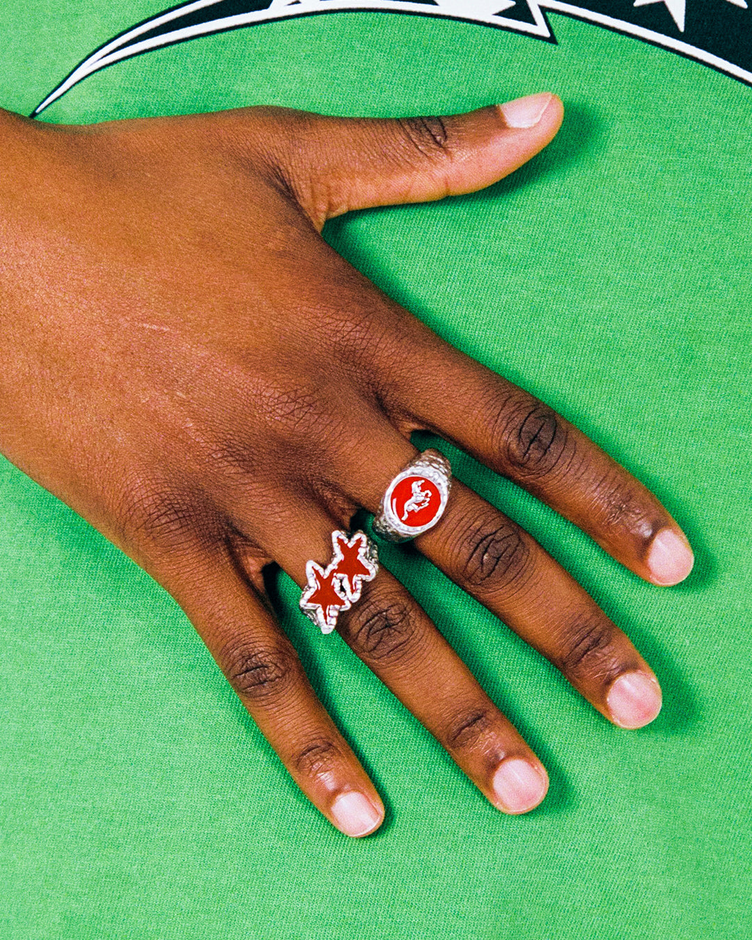 Enameled Horse Ring